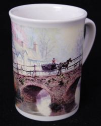 Thomas Kinkade HOMETOWN BRIDGE Art Coffee Mug